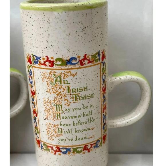 Sanmyro Vintage Irish Toast Stoneware Four Mugs - Picture 7 of 9